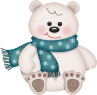 winter bear with muffler